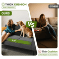 thumbnail image 6 of OSM 64" Apartment Sofa for Small Spaces, 3-Seater Couch with Removable Cushions & Wooden Legs, 600 lb Capacity Compact Modern Sofa Bed, Living Room, Bedroom, Lava Gray, 6 of 8
