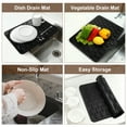 thumbnail image 4 of Unique Bargains Dish Drainer Mat Silicone Drying Mat for Kitchen Counter Fast Drying Matt for Dishes Heat Resistant Non-Slip 15.75x12.6 Inch Black, 4 of 7