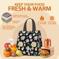 thumbnail image 5 of Pioneer Flower Floral Print Pattern Insulated Lunch Bag for Women & Adults,Large Portable Soft Cooler Lunch Bag,Thermal Food Storage Tote with Pearl Cotton,8.66L,8.75x5.75x9.5 Inch, 5 of 6