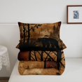 thumbnail image 5 of Manfei Farmhouse Wildlife Full Size Comforter Sets, Tribal Jungle Bear Bedding Comforter Set, Dark Brown Black, Black Reversible, 3-Piece, 1 Comforter and 2 Pillowcases, 5 of 7