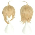 thumbnail image 6 of Unique Bargains Human Hair Wigs for Women Lady 12" Yellow Wigs with Wig Cap, 6 of 6