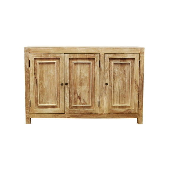 Bayside 54" 3-Door Solid Wood Sideboard in Natural Finish