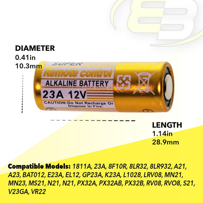 Exell EB-23A Alkaline 12V Battery Compatible with MN21 L1028 LRV08 8LR932 