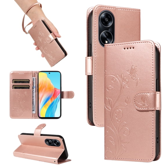 Wallet Case for OPPO A98 5G, PU Leather Card Slots with Kickstand Function Shockproof Cover for OPPO A98 5G