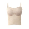 thumbnail image 2 of Women's Sexy Lace Bra Longline No Underwire Podded Cami Bralette Slim Fit Basic Cami Bras, 2 of 4
