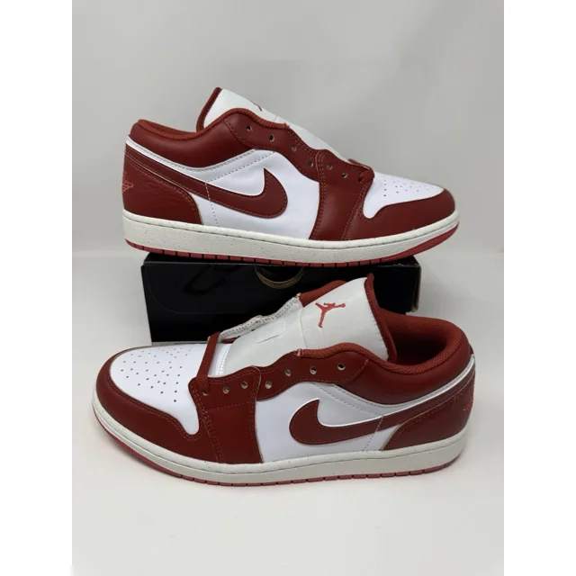 Size 10M- (Brand New) N I-K-E A i r-Jor-dan 1 Low SE White Dune Red