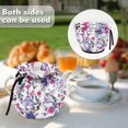 thumbnail image 4 of Purple Floral Tea Pot Cosy Cotton Breakfast Tea Pot Dust Cover with Elastic Band Drawstring Kettle Covers Home Family Decorative Accessories, 4 of 6