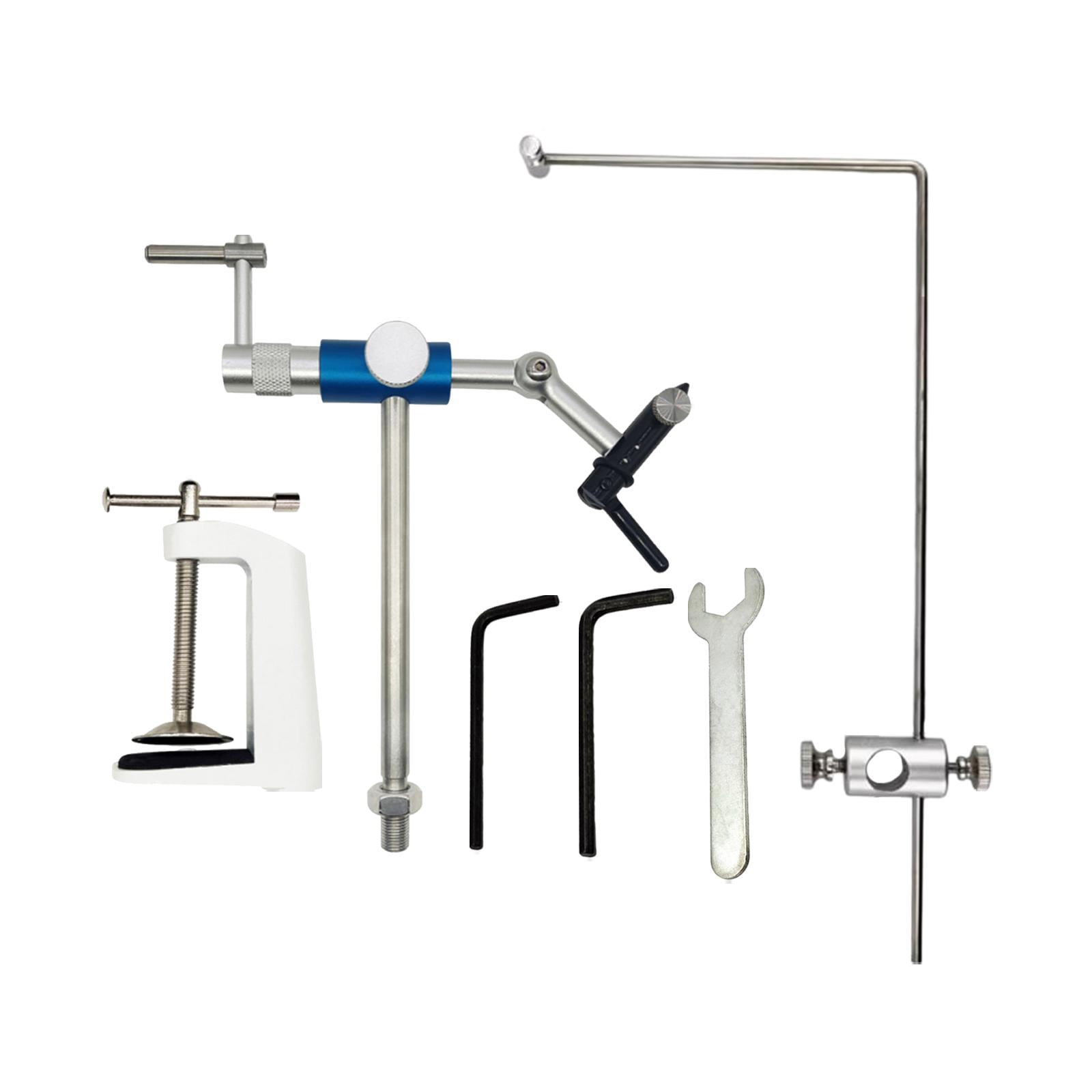 Rotary Fly Tying Vise, Tabletop Fly Tying Vise Jigs Tool Aluminum Alloy with 360° Rotation files Tying Tool, Desk Clip Type