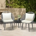 thumbnail image 2 of TUAREX 3 Piece All-Weather Bistro Set, Woven Rope Chairs with Cushions and Side Table, Patio Conversation Furniture, Perfect for Deck, Balcony, Poolside, Gray, 2 of 5