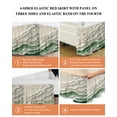thumbnail image 5 of Abstract Green Bed Skirt King Size 18" Drop Beige Ocean Wave Oil Painting Style Modern Ruffled Wrap Around Bed Skirts Adjustable Elastic Bedskirt Dust Ruffle for King Size Bed, 5 of 7