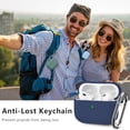 thumbnail image 6 of for AirPods Pro Case Cover with Cleaner Kit,Soft Silicone Protective Case for AirPods Pro 2nd/1st Generation for Women Men,AirPod Pro 2 Case Accessories with Keychain-Midnight Blue, 6 of 6