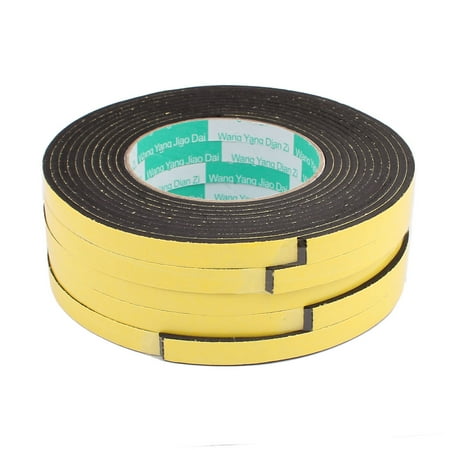 5pcs 10mm Width Single Side Self Adhesive Shockproof Sponge Foam Tape 4M Length