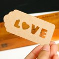 thumbnail image 1 of Paquete de 100 etiquetas de papel Kraft - Etiquetas colgantes con cordel de yute natural para regalos, bodas, día de San Valentín, 1 of 2