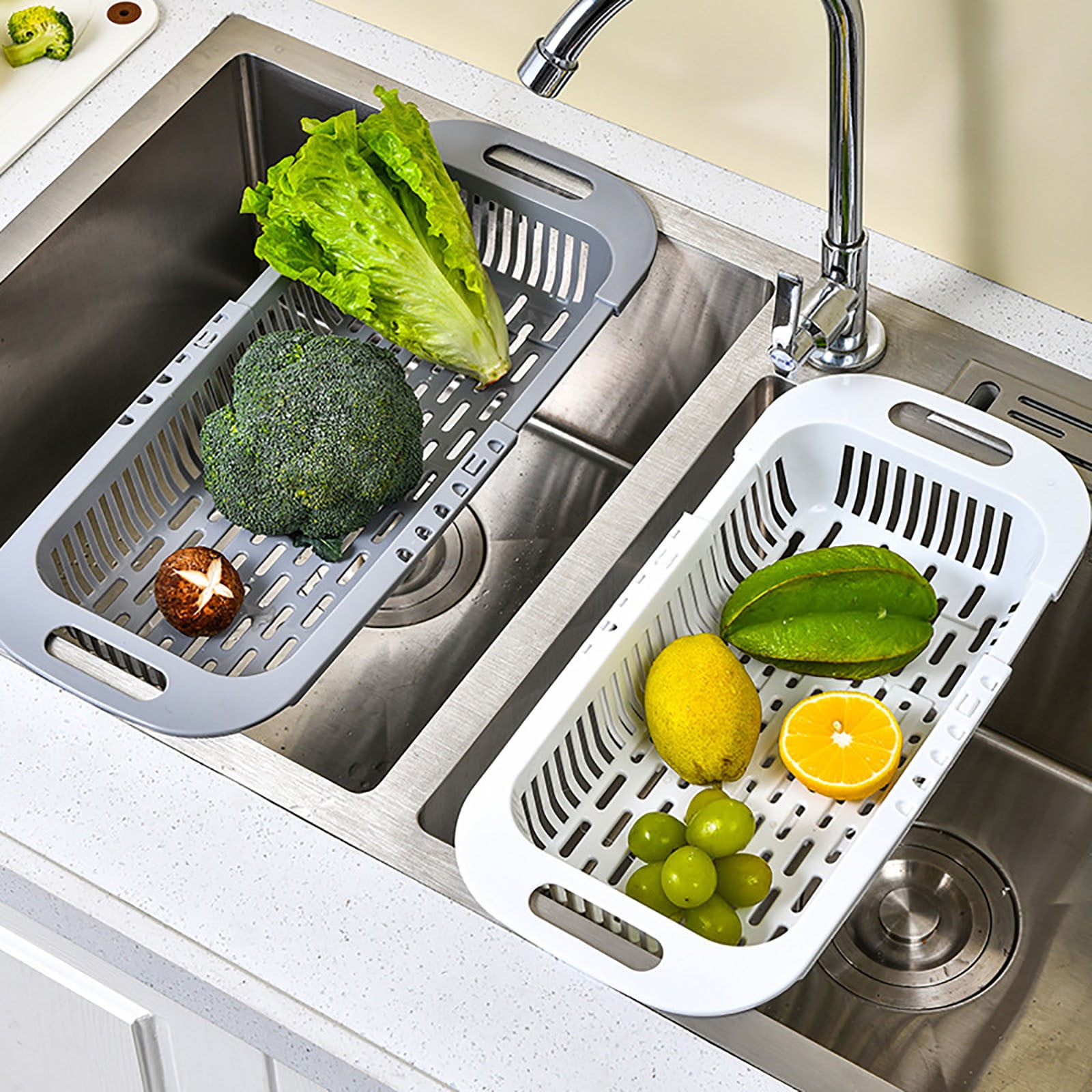 Dropship 1pc Drain Rack; Drain Basket; Stainless Steel Kitchen Basket; Home  Utensil Holder; Sink Basket; Retractable Sink Rack Suitable For Rectangular  Sink Bowl Plate Organizer Storage to Sell Online at a Lower
