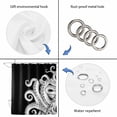 thumbnail image 4 of Black White Octopus Shower Curtain, Waterproof Shower Curtains for Bathroom, Coastal Ocean Animals Nautical Washable Fabric Bathtub Curtain Set Bath Decor with 12 Hooks 48"x72", 4 of 8