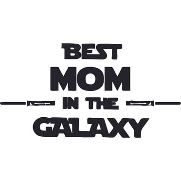 Best Mom In The Galaxy Cartoon Characters Wall Art Vinyl Sticker Design Decal Girls Boy Kid Bedroom Nursery Kindergarten Fun Home Children Room Decor Sticker Wall Vinyl Decoration Size (20x20 inch)