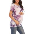 thumbnail image 3 of ZAXARRA Femmes Été Maternité Allaitement Tops Manches Courtes Col Rond Tie Dye Print en Vrac T-shirt, 3 of 9