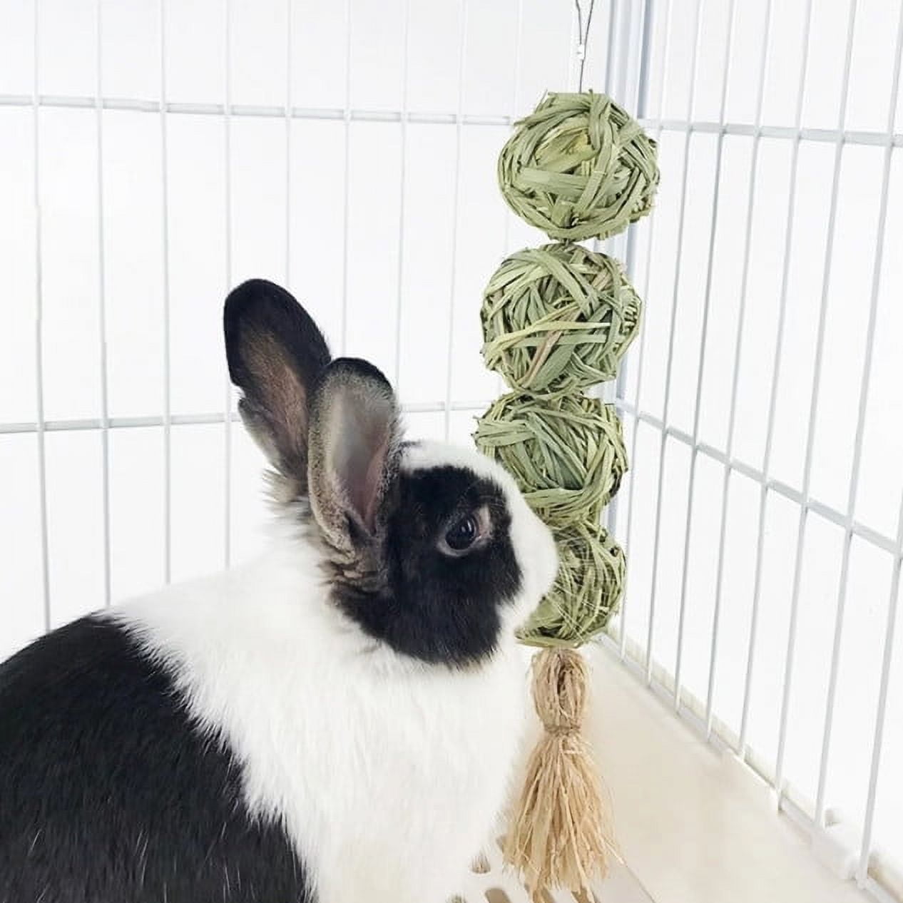 Chew Toys For Small Animals Natural Grass Balls Handmade Weave Rabbit Hamster Guinea Pig Teeth Grinding And Cage Decoration Safe No Additives Long-Lasting Storage Small Pet