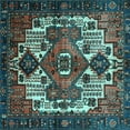 thumbnail image 1 of Ahgly Company Indoor Square Persian Light Blue Traditional Area Rugs, 8' Square, 1 of 4