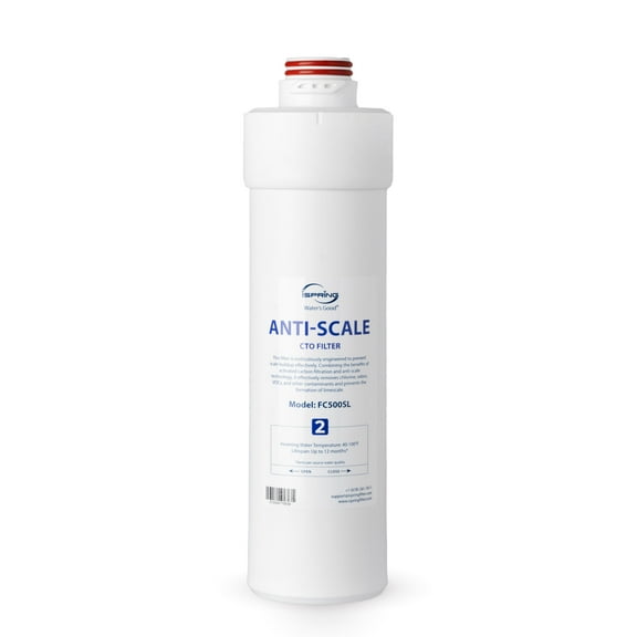 iSpring FC500SL 2nd-Stage Anti-Scale & Activated Carbon Replacement Filter for RO5004F Series Tankless Reverse Osmosis System, Lasts up to 12 Months