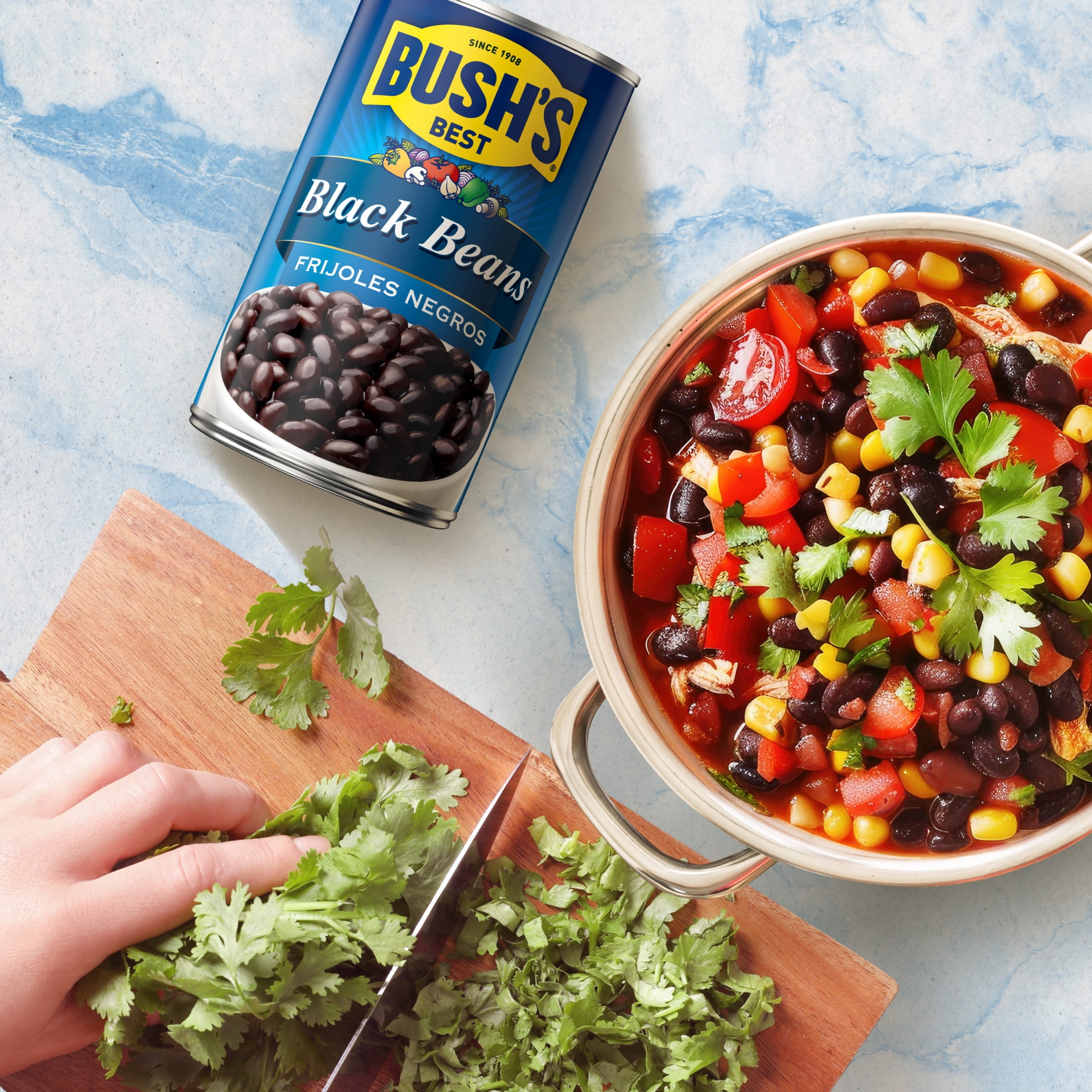 (4 pack) Bush's Canned Black Beans, Canned Black Beans, 26.5 oz Can