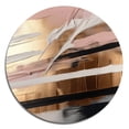 thumbnail image 3 of Designart "Contemporary Forms Gold and Pink I" Abstract Metal Round Wall Art, 3 of 5
