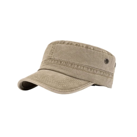 Orangide Vintage Flat Top Baseball Cap for Men High Adjustable Snapback Cadet Hat Classic Streetwear Military Style Cap in Khaki Blue Green Black