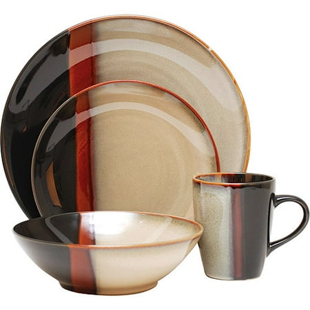 Sango Tempo 16 Piece Dinnerware Set Black