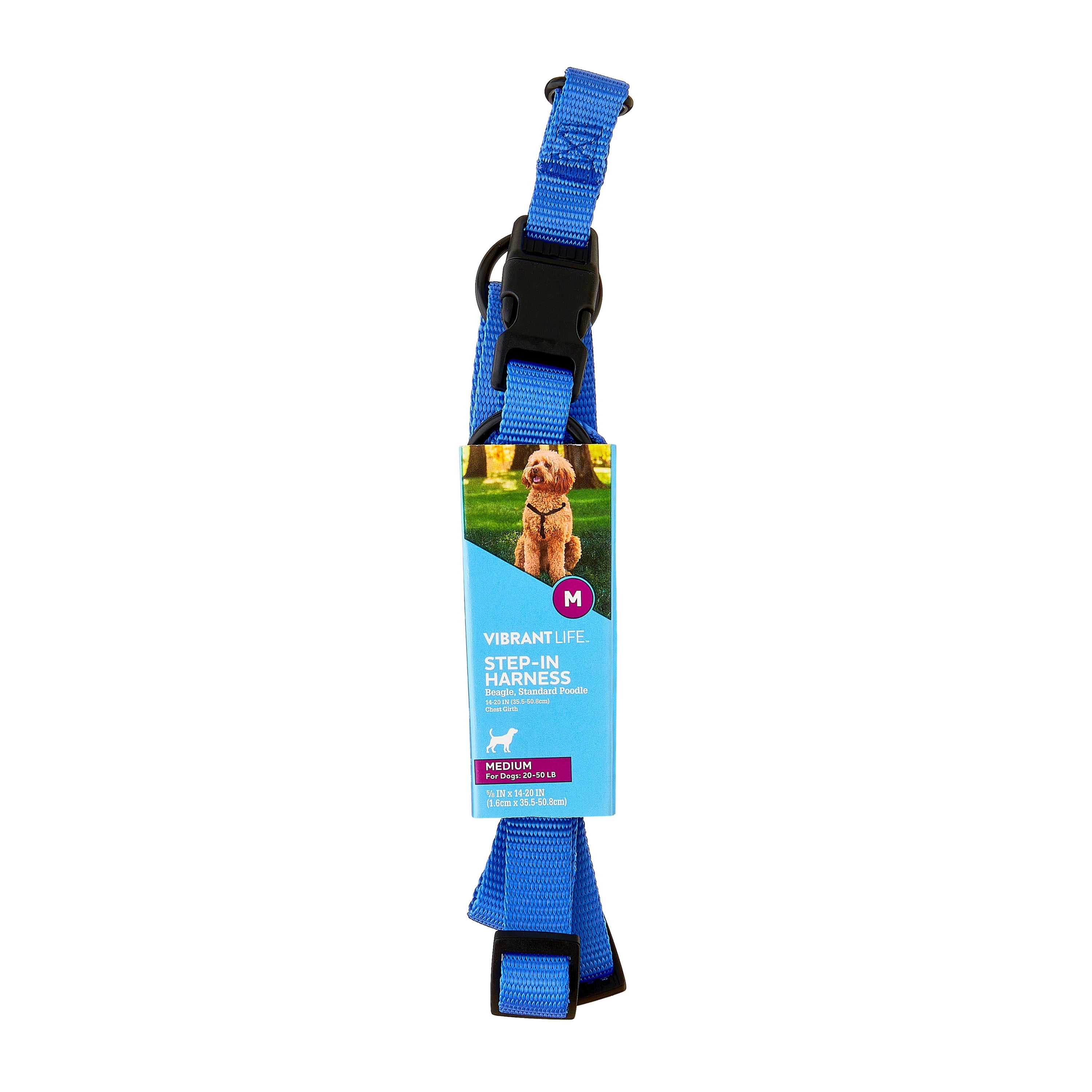 Vibrant Life Polyester Step-in Dog Harness, Blue, M