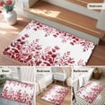 thumbnail image 5 of Rectangle Area Rugs 2 x 3 Ft, Pink Red Eucalyptus Leaves Non-Slip Residential Carpet, Watercolor Spring Summer Botanical Indoor Crawling Mats Runner Rugs for Living Room/Dining Room/Bedroom, 5 of 8