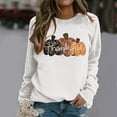 thumbnail image 2 of Fiaer Thanksgiving Sweatshirts for Women Pumpkin Graphic Plus Size Pullover Crew Neck Long Sleeve Baggy Tops White XL, 2 of 4