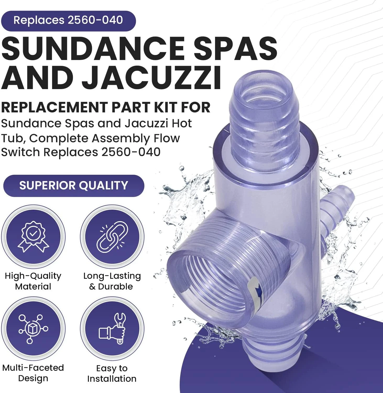 2560-040 Flow Switch for Sundance Spas,Jacuzzi Hot Tub,Sweetwater Spas Q-12DS-C2