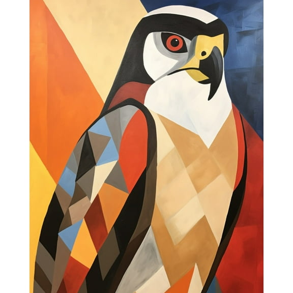 Paint by Numbers for Adults Kids Beginner Geometric Falcon DIY Acrylic Painting by Numbers Kits with Brushes Acrylic Pigment Home Decoration Gifts 16 x 20 inch