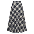 thumbnail image 4 of Celmia Women Casual Loose High Waist Plaid Print A-Line Skirts, 4 of 12