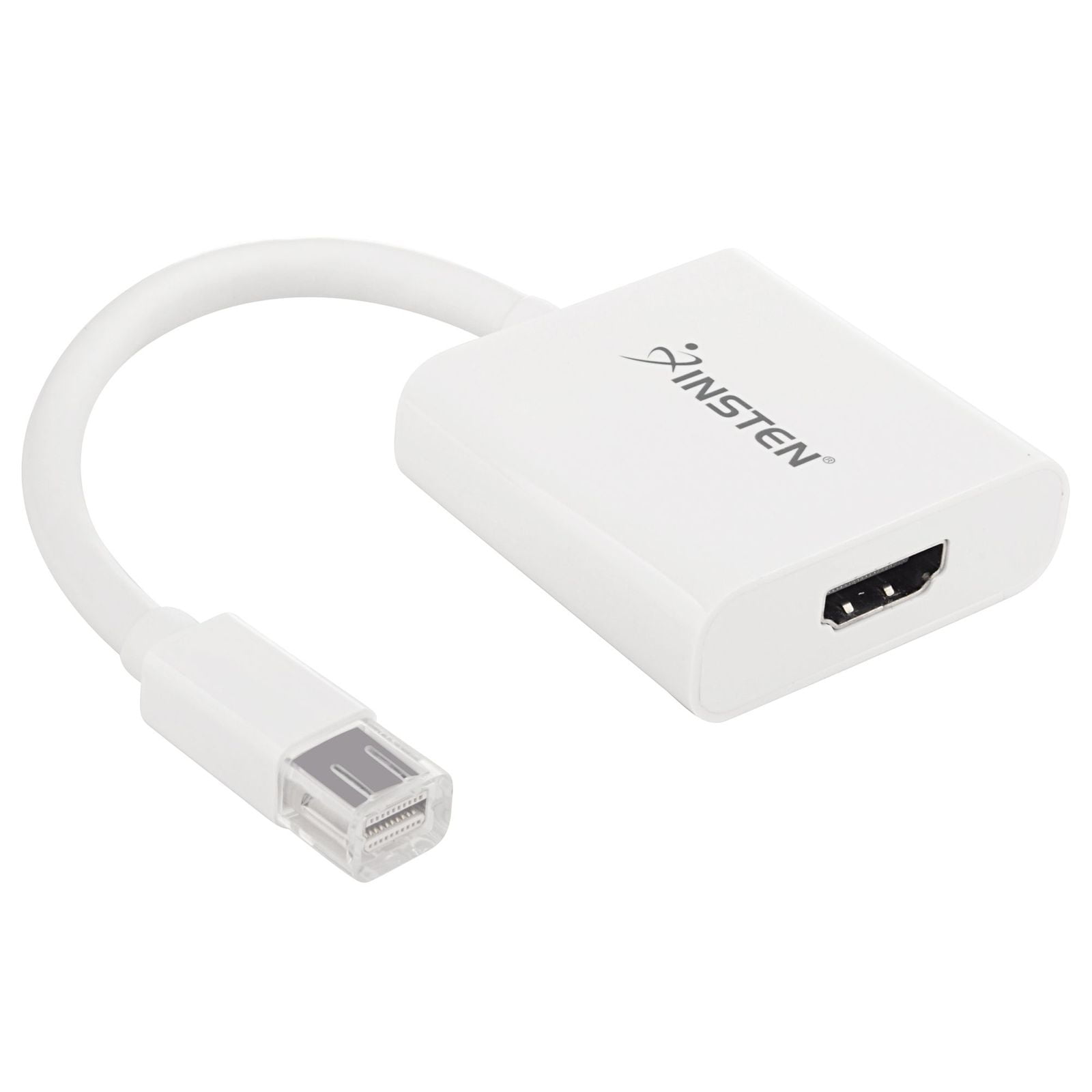 Connectors Mini DP to HDMI Cable Converter Adapter Mini DisplayPort Display Port DP to HDMI Adapter for Apple Mac MacBook Pro Air Notebook Cable Length White 