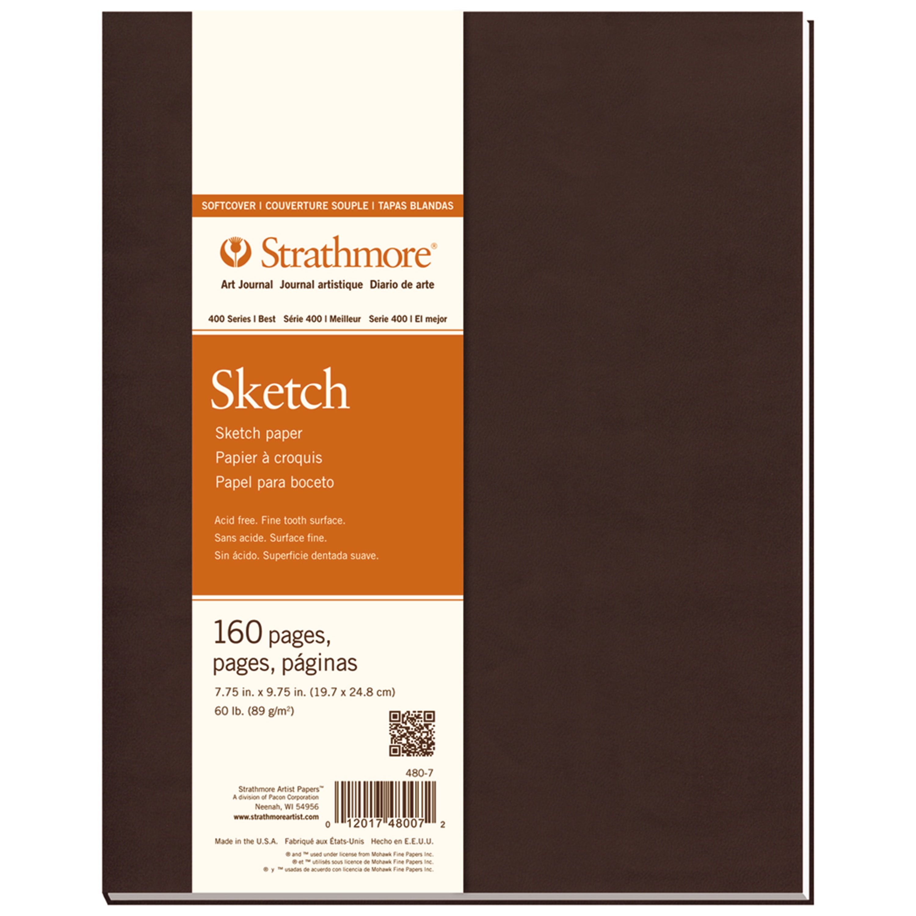 Strathmore Soft Cover Sketch Art Journal, 400 Series, 160 pages, 7.75" x 9.75"