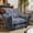 Blue, variant on HomeZeer Oversized Chenille Accent Chair with Lumbar Pillow, 7" High-Density Foam, Deep Seat & Wide Armrests, 350lb Capacity for Living Room & Bedroom, Brown Stripe