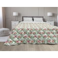 thumbnail image 1 of Luau Down Alternative Comforter, Art of Flowers of Tropical Places, Microfiber Quilt for All Season, 5 Sizes, Dark Pink White Green, by Ambesonne, 1 of 3