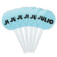 thumbnail image 1 of Julio Cupcake Picks Toppers - Set of 6 - Blue Speckles, 1 of 1