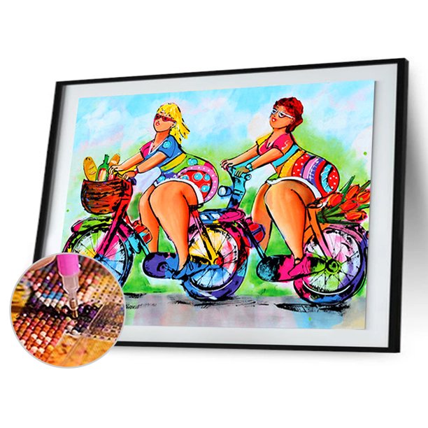 Cuadros Decorativos 5D bricolaje taladro redondo completo diamante pintura señora gorda personaje mosaico Kit arte artesanía Ehuebsd Nuevos Originales