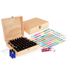 Essential Oil Box Organizer - Holds 52 (5-15ml) & 6 (10ml Roll-On) Bottles, Includes Labels & Tools