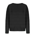 thumbnail image 5 of Fesfesfes Women's Solid Color Sweater Cozy Fall Winter Casual Long Sleeved with Ribbed Cuffs Round Neck Sweater Warmkeeping Daily Wearing(Black,2XL), 5 of 7