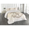 thumbnail image 2 of Ambesonne Anchor Quilted Coverlet 3 Pcs, Navy Summer Holiday, Queen Size, Brown Cream, 2 of 4