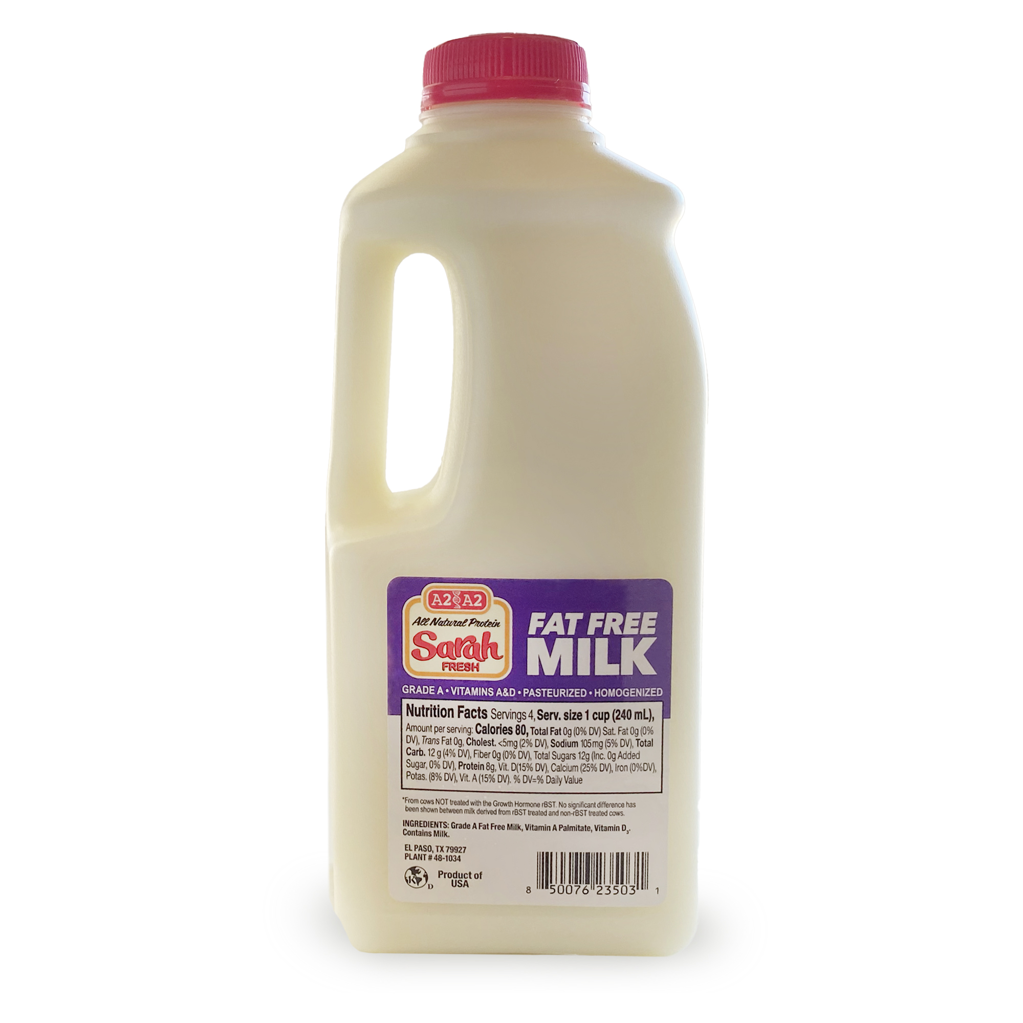 Fat Free (Skim) A2/A2 Milk Quart
