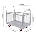 thumbnail image 2 of Cold-Rolled Steel 94 * 100 * 60cm Folding Trolley With Detachable Mesh Surface 440Lbs Load-Bearing Flatbed, 2 of 12
