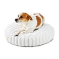 thumbnail image 2 of Vibrant Life Small Ribbed Round Orthopedic Pet Bed, White, 22", 2 of 5