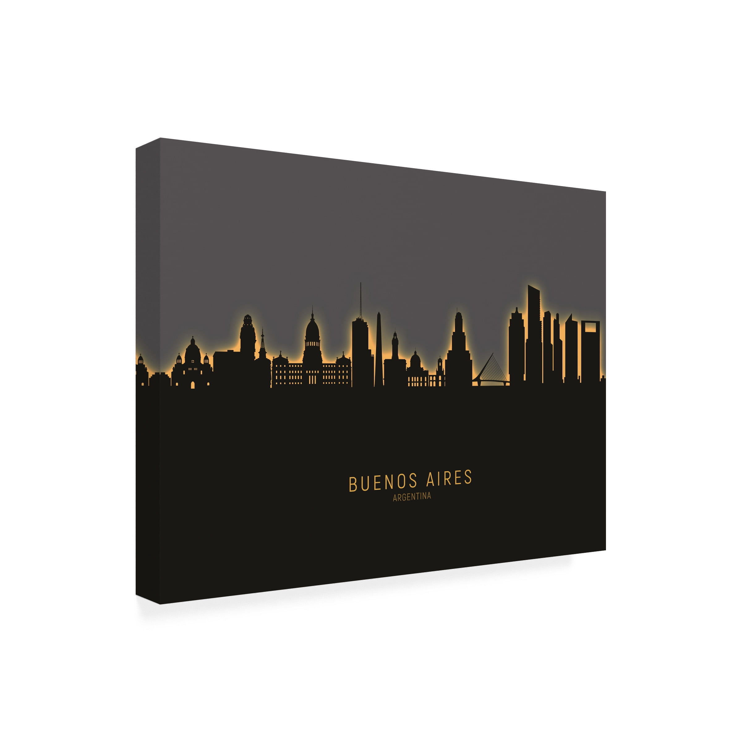 Michael Tompsett 'Buenos Aires Argentina Skyline Glow II' Canvas Art