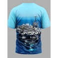 thumbnail image 4 of Amateur 3D Aircraft Carrier Print Plus Size T-Shirt - Men's Cool Summer Short Sleeve Polyester Top, Loose Version, Geometric Pattern, Machine Washable, All Season Casual Wear, Large, 4 of 6