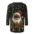 thumbnail image 5 of Craaazy Shirts for Women Christmas Print 3/4 Sleeve Holiday Loose Tops Gifts, 5 of 5