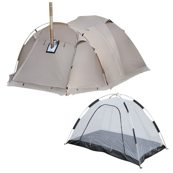 Fireproof 2 Person Waterproof Dome Tent with Snow Skirt for